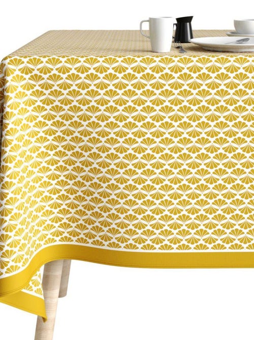Nappe rectangulaire anti tache en Coton - Palma Ocre - Kiabi