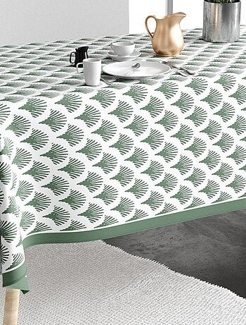 Nappe rectangulaire anti tache en Coton - Papyrus Vert