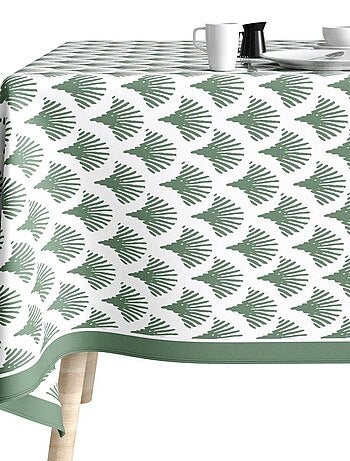 Nappe rectangulaire anti tache en Coton - Papyrus Vert