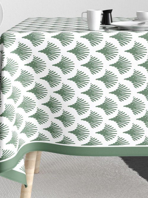 Nappe rectangulaire anti tache en Coton - Papyrus Vert - Kiabi