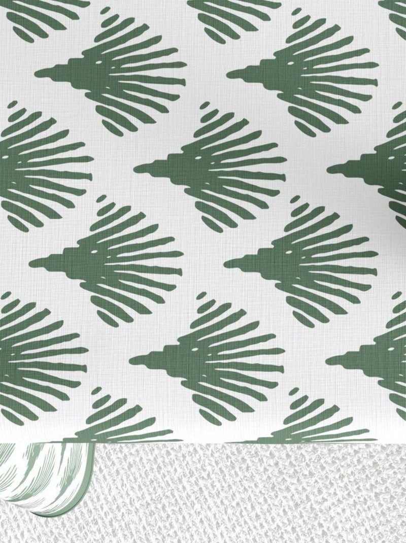 Nappe rectangulaire anti tache en Coton - Papyrus Vert Vert - Kiabi