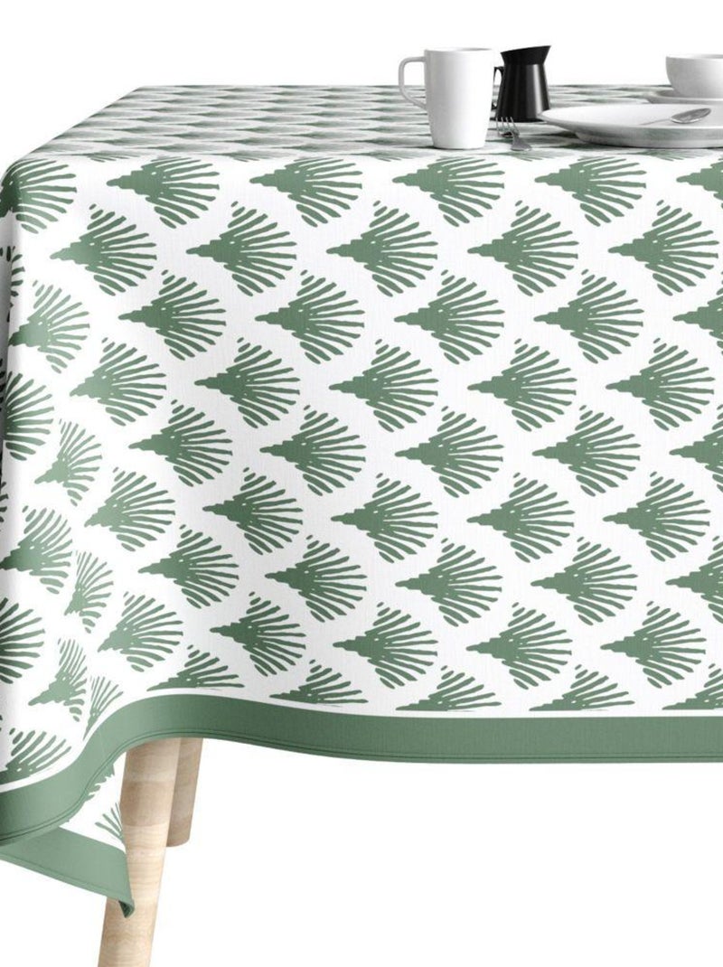 Nappe rectangulaire anti tache en Coton - Papyrus Vert Vert - Kiabi