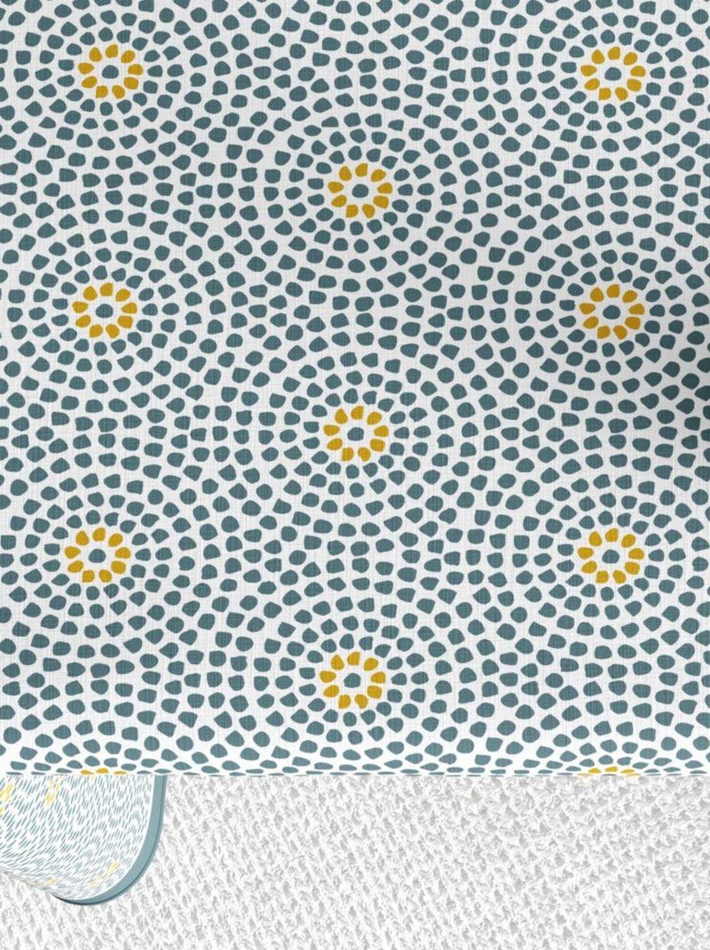 Nappe rectangulaire anti tache en Coton - Patio Eau Jaune - Kiabi