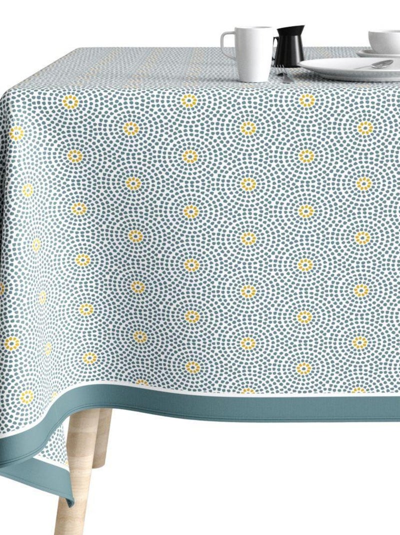 Nappe rectangulaire anti tache en Coton - Patio Eau Jaune - Kiabi