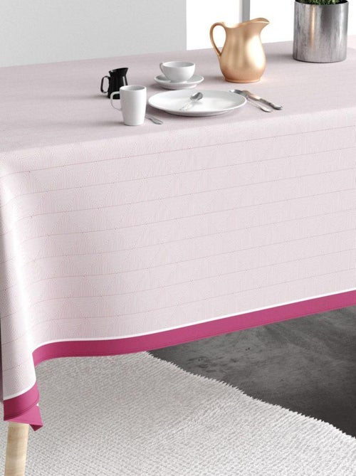 Nappe rectangulaire anti tache en Coton - Pira Rose - Kiabi