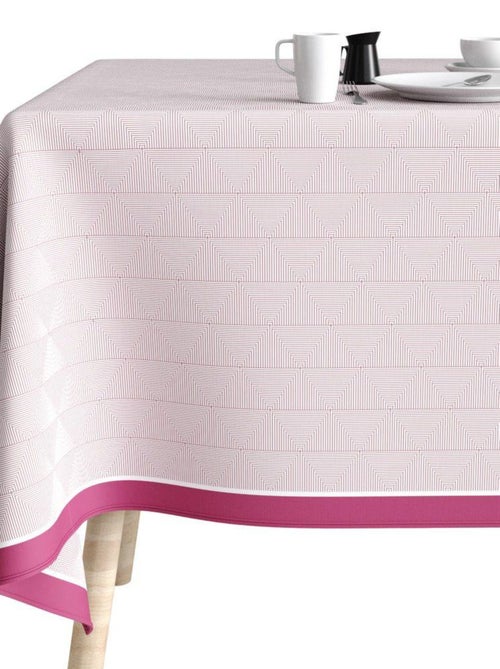 Nappe rectangulaire anti tache en Coton - Pira Rose - Kiabi