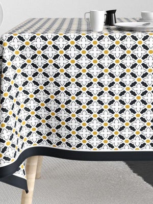 Fabriqué Italie Nappe Italienne Tex Family En Coton Lourd - Sorrente Citron 140x140cm - Lavable Machine - 4 Personnes Nappe Couleur Citron Jaune