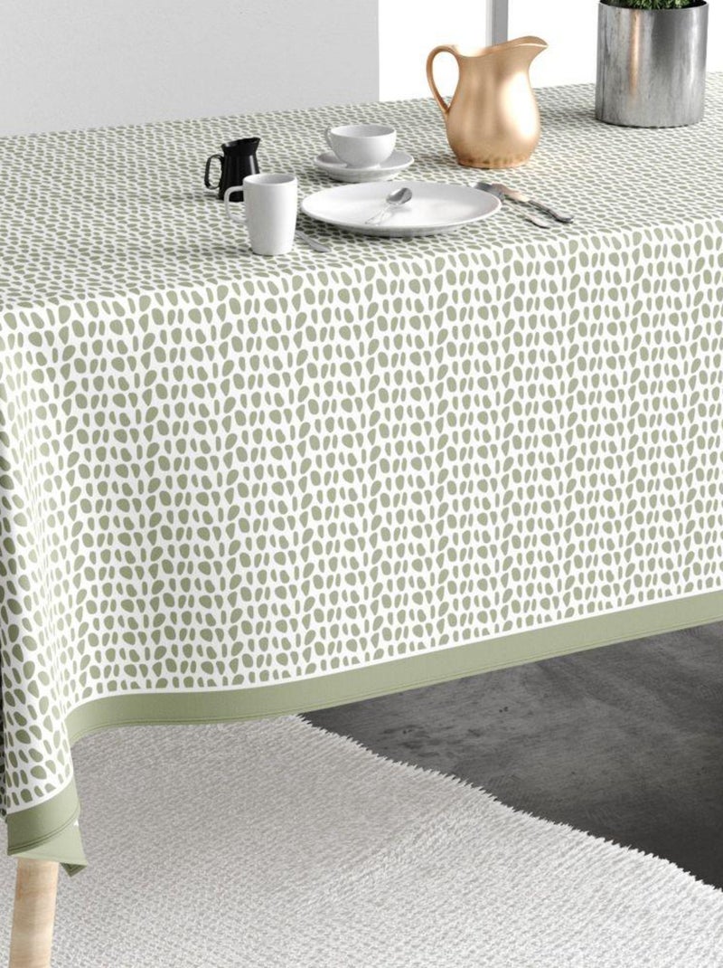 Nappe rectangulaire anti tache en Coton - Raza Sauge Vert - Kiabi