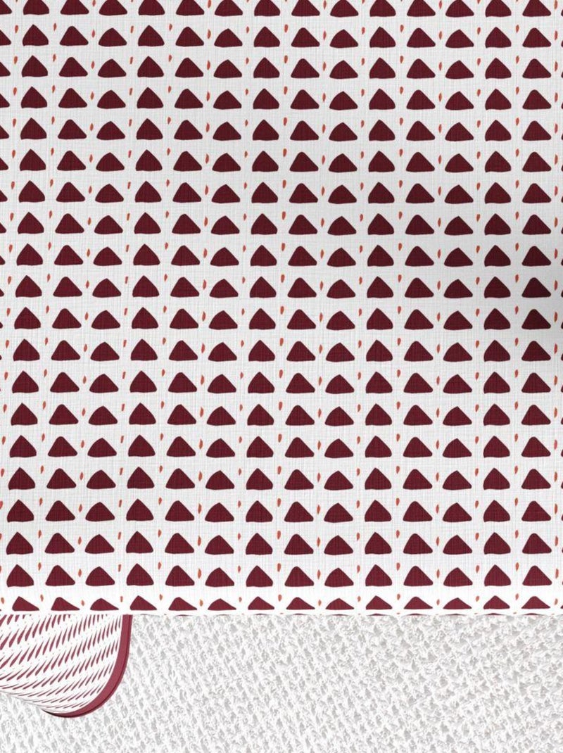 Nappe rectangulaire anti tache en Coton - Tilak Aubergine Blanc - Kiabi