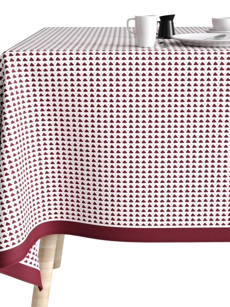 Nappe rectangulaire anti tache en Coton - Tilak Aubergine Blanc - Kiabi