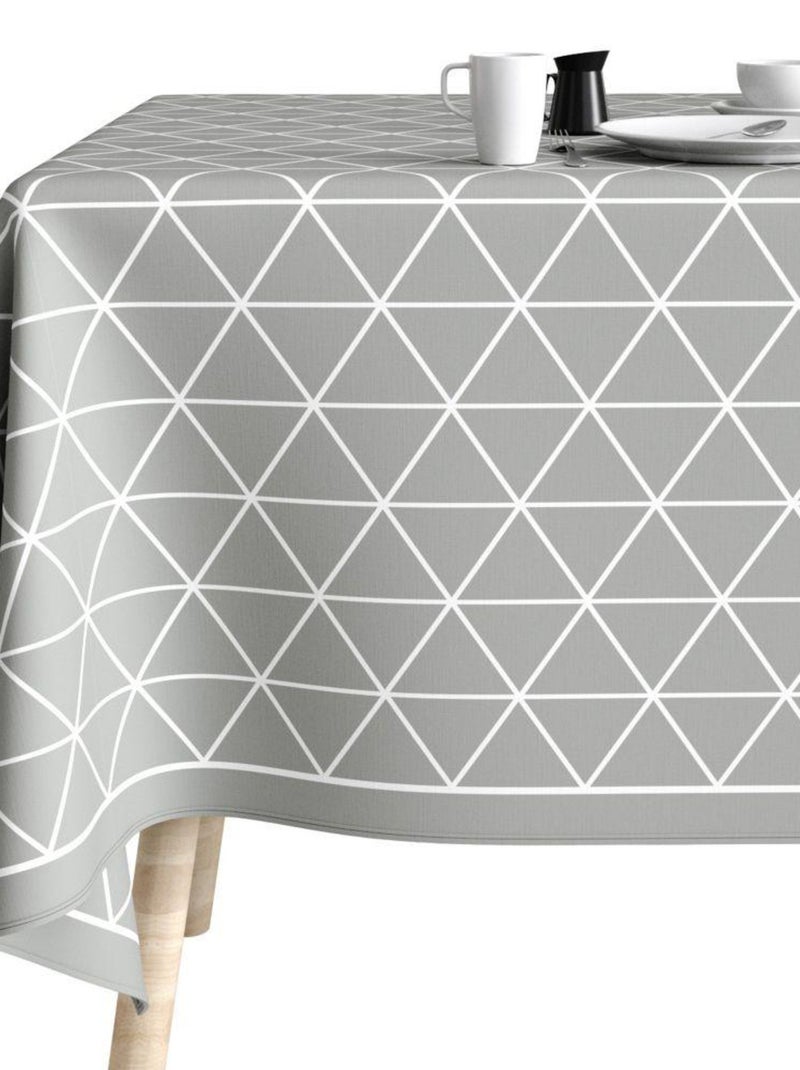 Nappe rectangulaire anti tache en Coton - Trina Gris - Kiabi
