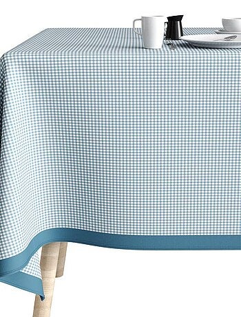 Nappe rectangulaire anti tache en Coton - Vichy Bleu