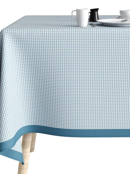 Nappe rectangulaire anti tache en Coton - Vichy Bleu - Kiabi