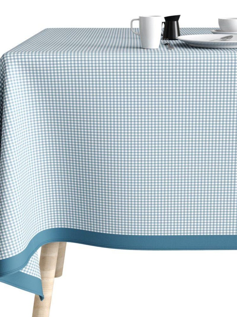 Nappe rectangulaire anti tache en Coton - Vichy Bleu Bleu - Kiabi