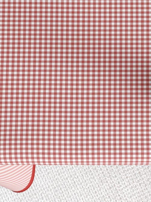 Nappe rectangulaire anti tache en Coton - Vichy Rouge - Kiabi