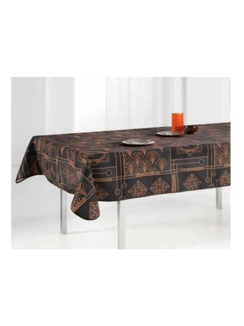 Nappe Rectangulaire Anti-tâches Tissu, Géo 240CM Noir - Kiabi