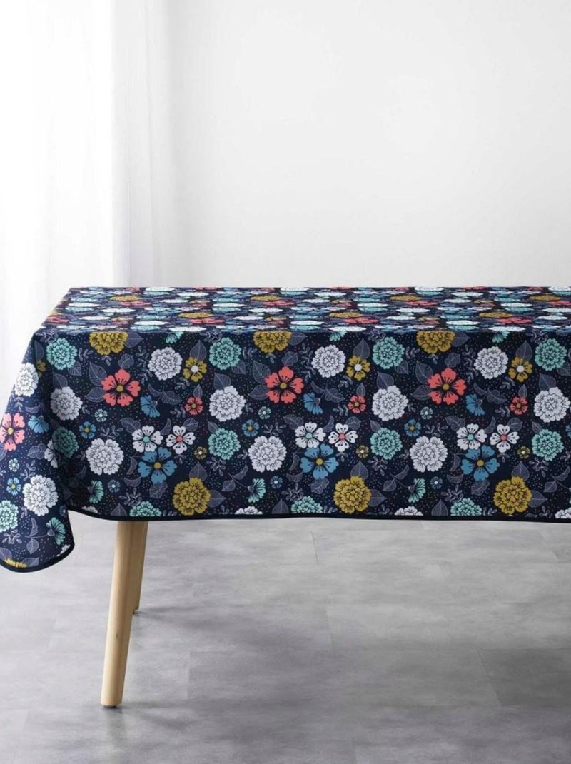 Nappe rectangulaire antitache 150x240 cm Lily bleu Bleu - Kiabi