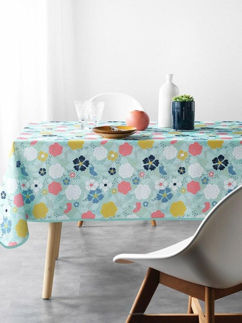 Nappe rectangulaire antitache 150x240 cm Lily menthe Vert - Kiabi