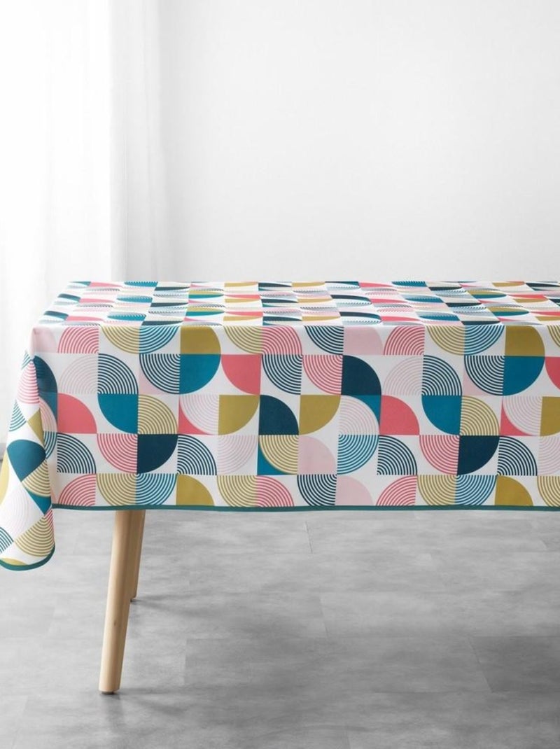 Nappe rectangulaire antitache 150x240 cm Rythmo rose Rose - Kiabi