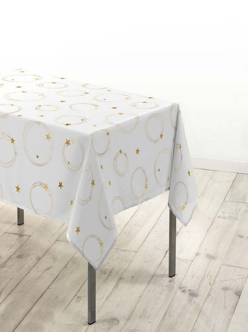 Nappe rectangulaire antitache et infroissable Etoiles scintillantes Blanc - Kiabi