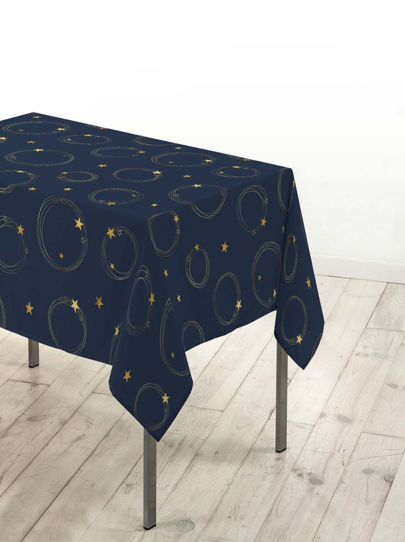 Nappe rectangulaire antitache et infroissable Etoiles scintillantes Bleu foncé - Kiabi