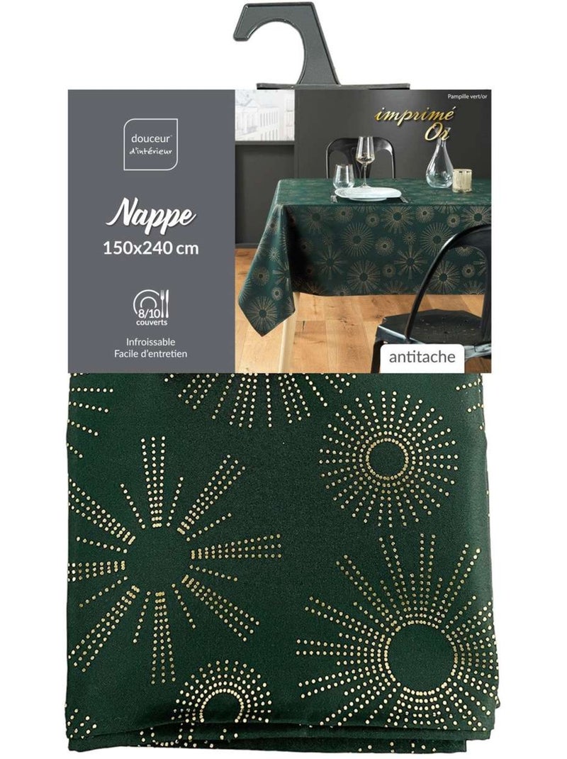 Nappe rectangulaire antitache et infroissable FEUX D'ARTIFICE Vert - Kiabi