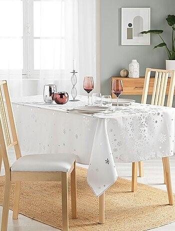 Nappe rectangulaire antitache et infroissable Flocons