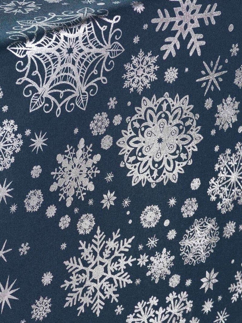 Nappe rectangulaire antitache et infroissable FLOCONS Bleu foncé - Kiabi
