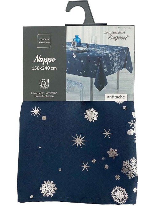 Nappe rectangulaire antitache et infroissable FLOCONS - Kiabi Nappe rectangulaire antitache et infroissable FLOCONS - Kiabi
