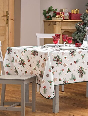 Nappe rectangulaire antitache et infroissable Flore d'hiver