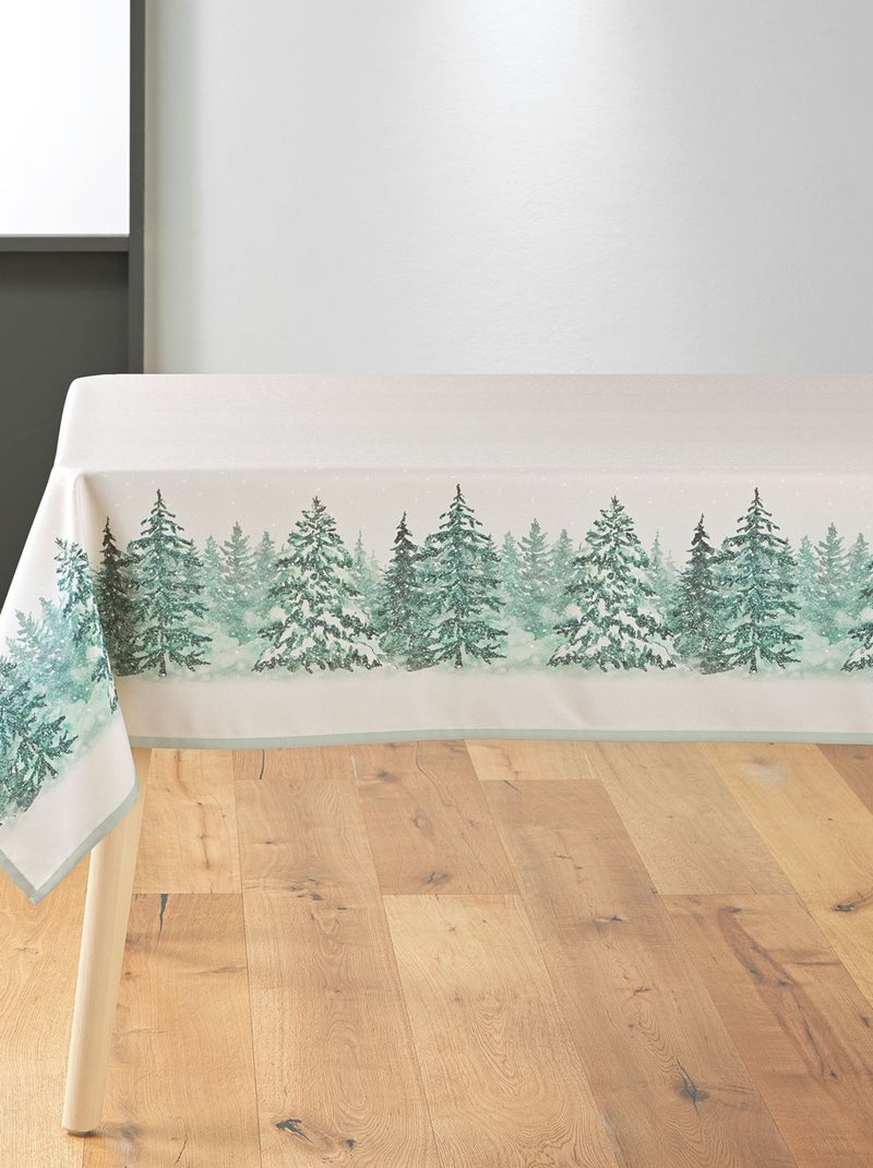 Nappe rectangulaire antitache et infroissable FORÊT ENNEIGÉE Beige - Kiabi
