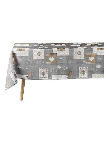 Nappe rectangulaire antitache et infroissable grand format CŒURS