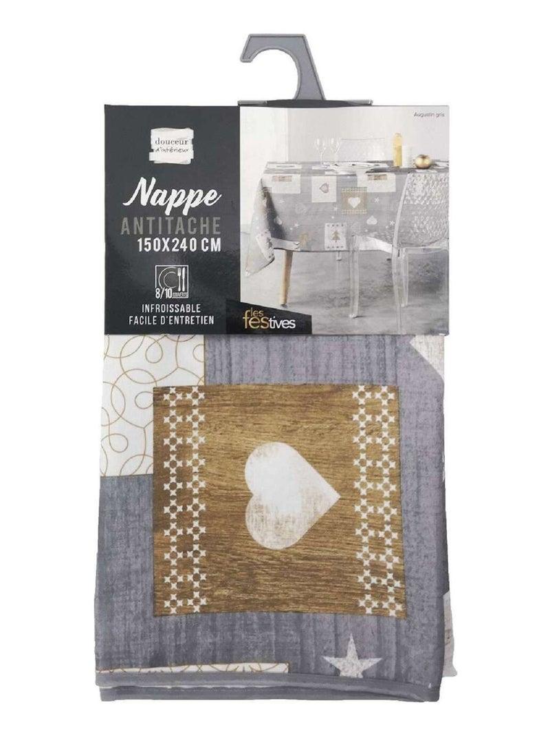 Nappe rectangulaire antitache et infroissable Gris - Kiabi