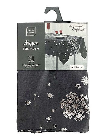 Nappe rectangulaire antitache et infroissable imprimé FLOCONS