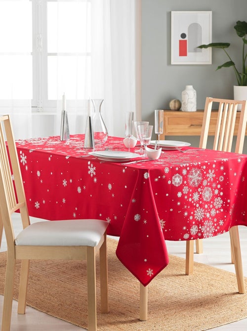 Nappe rectangulaire antitache et infroissable imprimée FLOCONS - Kiabi