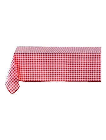 Nappe rectangulaire antitache Vichy - L. 150 x l. 240 cm - Rouge