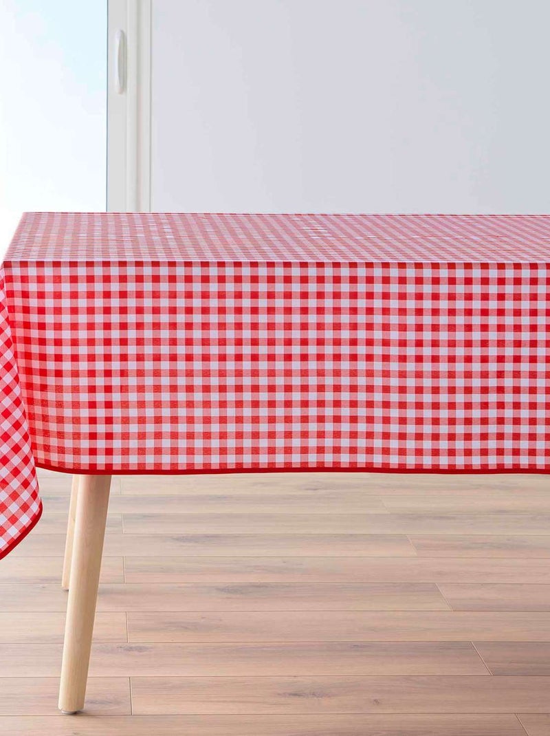Nappe rectangulaire antitache Vichy - L. 150 x l. 240 cm - Rouge Rouge - Kiabi