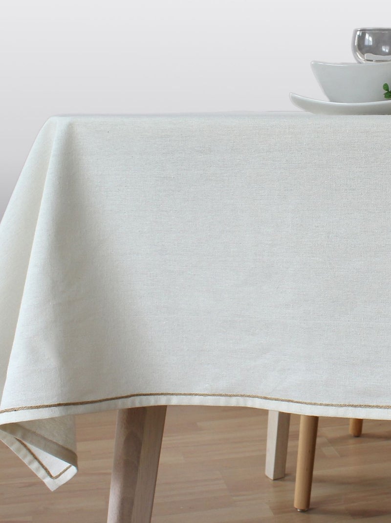 Nappe rectangulaire avec bordure jute LINA Beige - Kiabi
