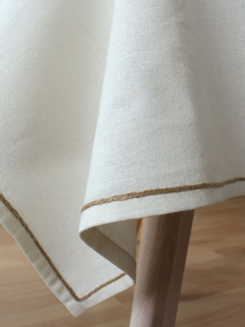 Nappe rectangulaire avec bordure jute LINA Beige - Kiabi