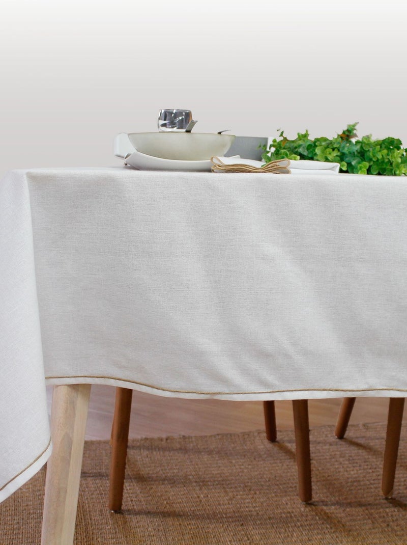 Nappe rectangulaire avec bordure jute LINA Blanc - Kiabi