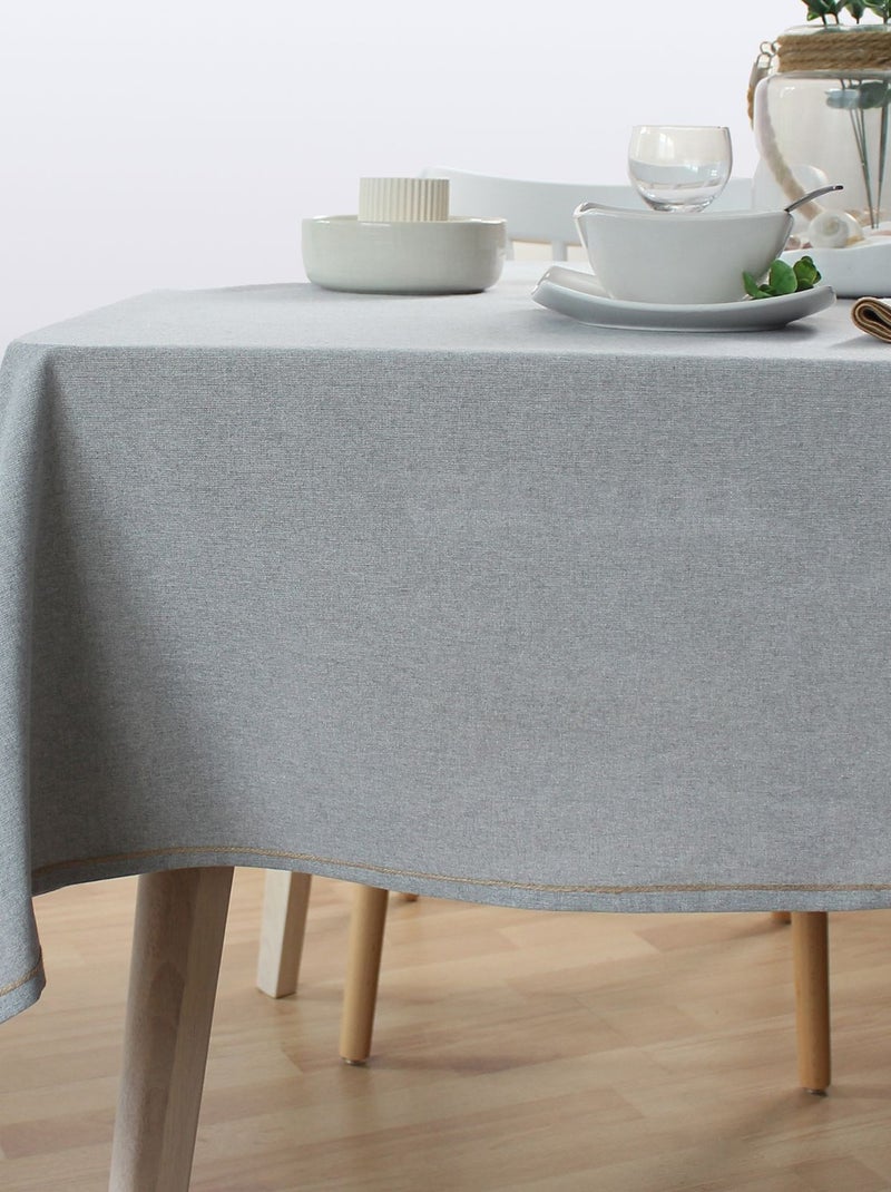 Nappe rectangulaire avec bordure jute LINA Gris - Kiabi