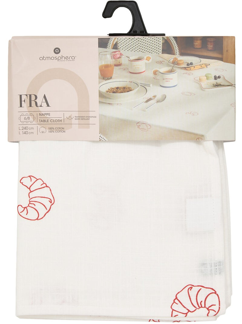 Nappe rectangulaire coton déperlant à motifs croissants Blanc - Kiabi