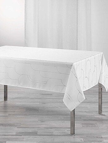 Nappe rectangulaire 150x240 cm Palma blanc - Vert - Kiabi - 14.03€