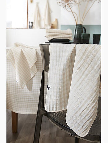 Nappe rectangulaire – double gaze de coton- carreaux vichy - vickie