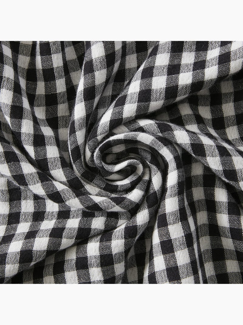 Nappe rectangulaire – Double gaze de coton-  Carreaux Vichy - Vickie Noir - Kiabi
