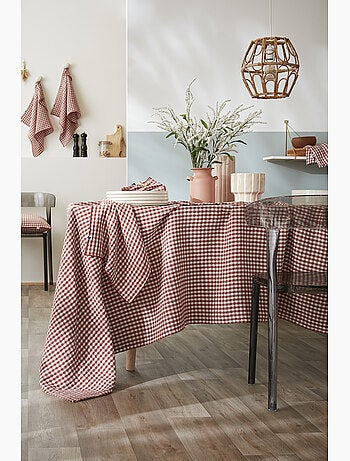 Nappe rectangulaire – Double gaze de coton- Carreaux Vichy - Vickie