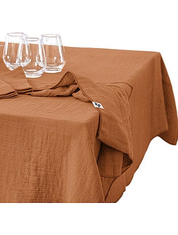 Nappe rectangulaire – Double gaze de coton – Gaïa