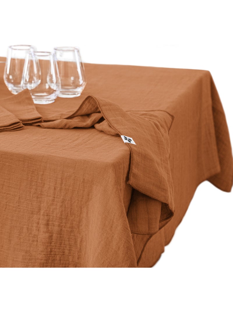 Nappe rectangulaire – Double gaze de coton – Gaïa Abricot - Kiabi