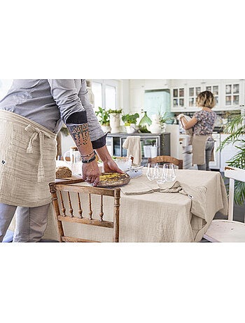 Nappe rectangulaire – Double gaze de coton – Gaïa