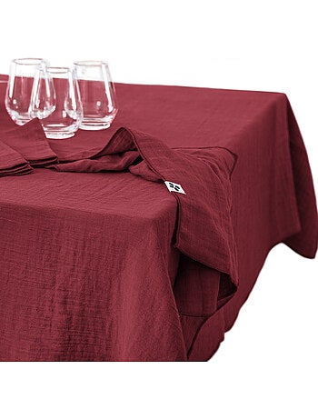 Nappe rectangulaire – Double gaze de coton – Gaïa Minuit